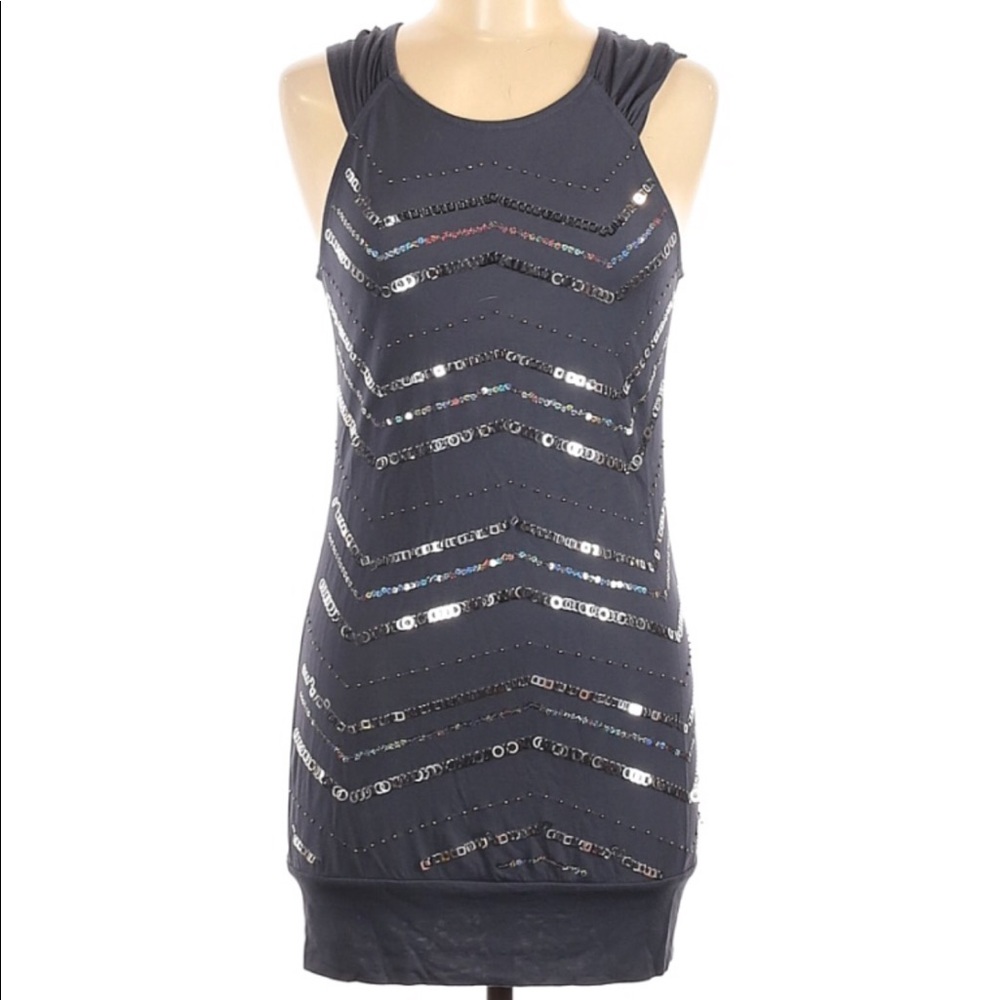 Kenar modal sequin/bead grey bodycon dress